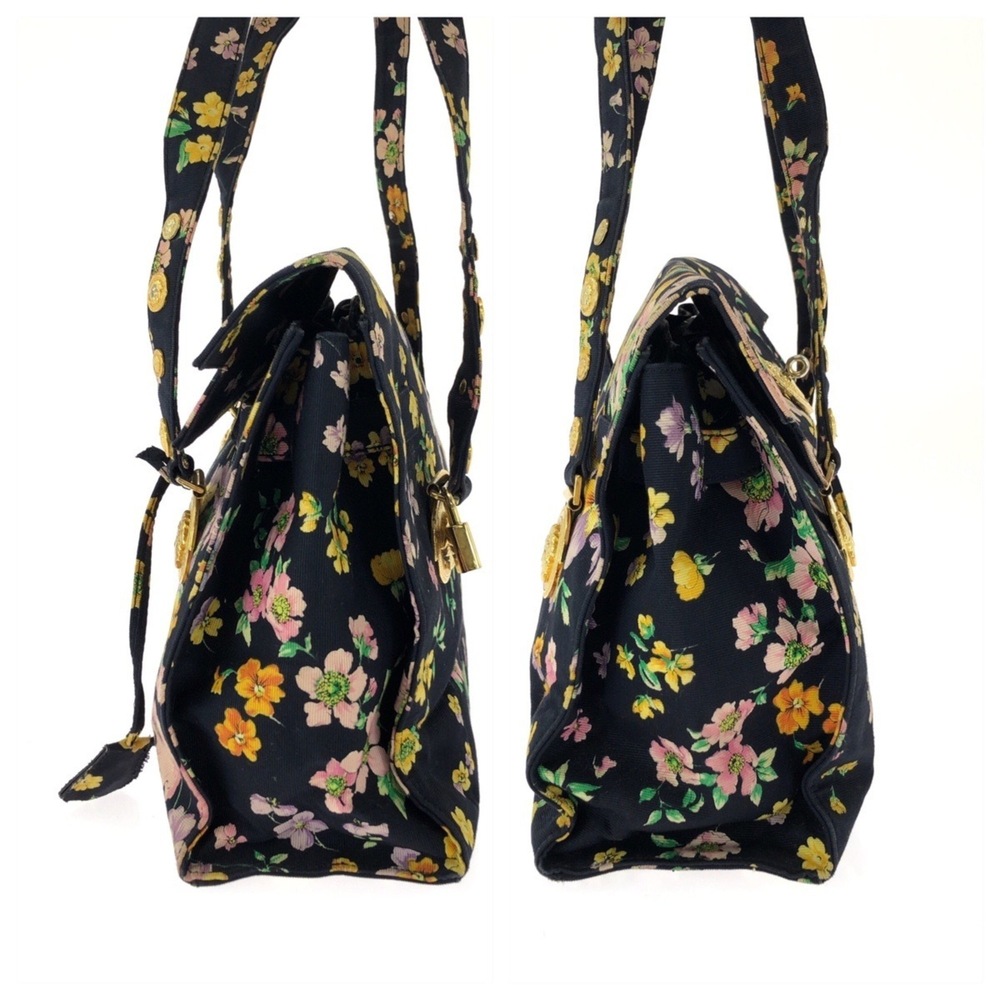 VERSACE Vintage Sunburst Medusa Multicolor Canvas Shoulder Bag/Tote Bag for W... - Picture 8 of 10